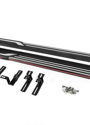 Бокові пороги oem (2 шт., алюміній) для hyundai tucson nx4 2021-2024 рр