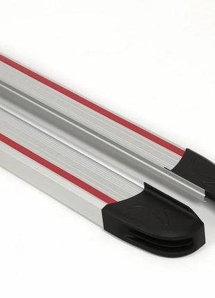 Бокові пороги maya red-grey (2 шт., алюміній) коротка (short) і середня (long) для mercedes vito w639 2004-2015рр