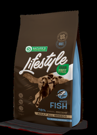 Lifestyle grain free white fish adult all breeds 1.5кг