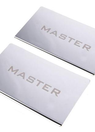 Накладки на пороги v2 (2 шт, нерж.) для renault master 2011-2024 гг