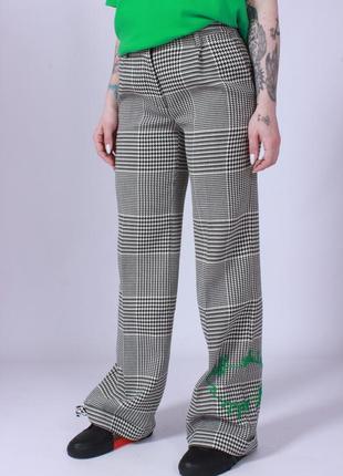 Брюки off-white pied depoule formal pants in black green2 фото