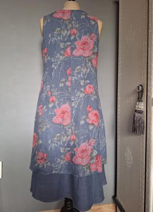 Лляна сукня в стилі бохо.2 фото