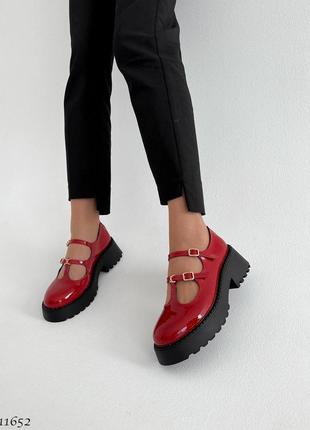 Sale premium! женские кожаные красные туфли на каблуке весенне осенние натуральная кожа весна осень2 фото