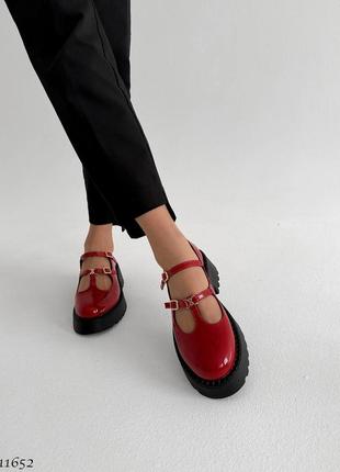Sale premium! женские кожаные красные туфли на каблуке весенне осенние натуральная кожа весна осень6 фото