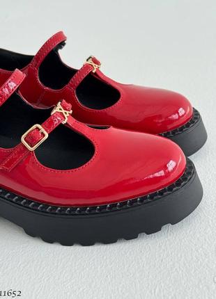 Sale premium! женские кожаные красные туфли на каблуке весенне осенние натуральная кожа весна осень10 фото