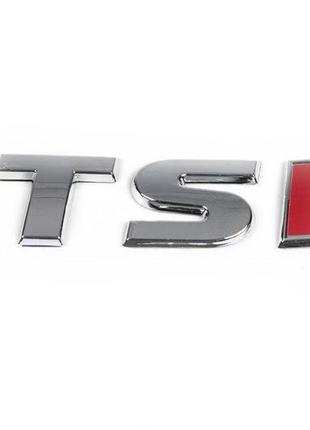 Надпись tsi (косой шрифт) ts - хром, i - красная для volkswagen golf 7/e-golf