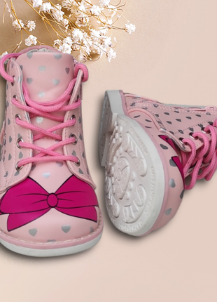 Рожеві легкі демі черевики для дівчинки весна нові7 фото
