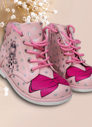 Рожеві легкі демі черевики для дівчинки весна нові5 фото