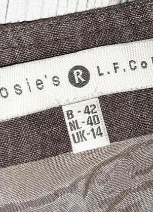 💥1+1=3 фирменная льняная юбка миди 100% лён rosie's, размер 46 - 483 фото