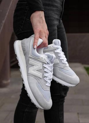 Женские кроссовки new balance 574 silver white