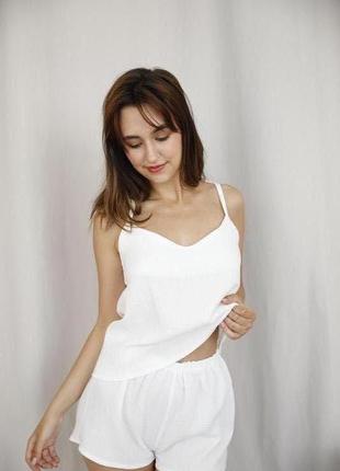Муслиновая пижама белого цвета