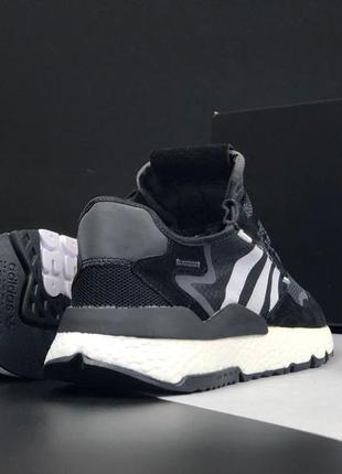 Чорні чоловічі кросівки adidas nite jogger/кросівки для чоловіків із замші демісезонні/спорт кроси для пациків2 фото