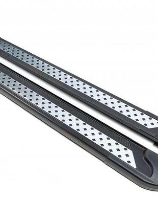 Боковые пороги vision new black (2 шт., алюминий) 2013-2016 для kia sorento xm