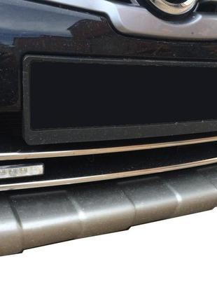 Полоски на нижнюю решетку (2 шт, нерж) carmos - турецкая сталь для nissan qashqai 2007-2010 гг