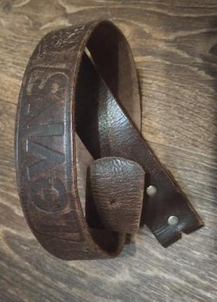 Винтажный кожаный пояс ремень кожаный с надписью levis2 фото