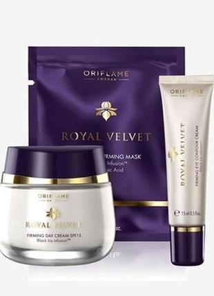 Набор подтягивающий крем для лица маска для лица крем для век royal velvet oriflame