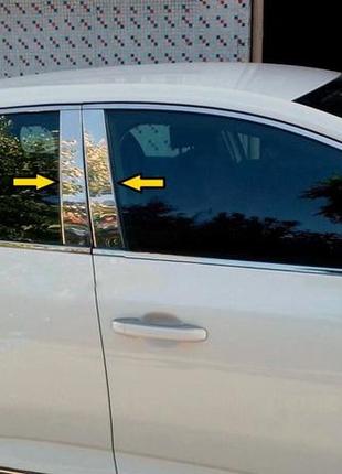 Молдинг дверных стоек (sedan, нерж) для renault megane iv 2016-2022 гг