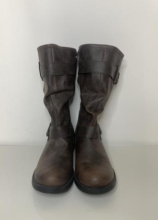 Biker boots. байкерские сапоги из винтажной кожи в коричневом цвете3 фото