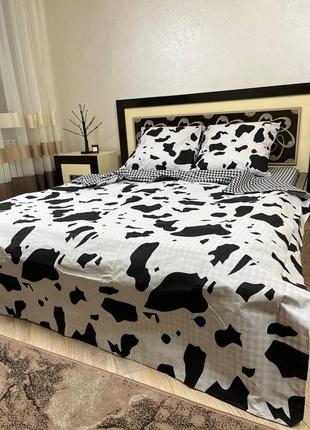 Постельное белье с принтом, далматинец, детское, черно-белое, в клетку, запятнистая, с...