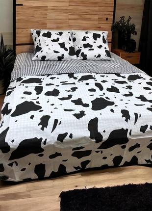 Постельное белье с принтом, далматинец, детское, черно-белое, в клетку, запятнистая, с...
