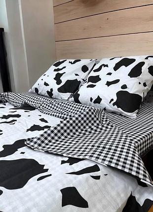 Постельное белье с принтом, далматинец, детское, черно-белое, в клетку, запятнистая, с...