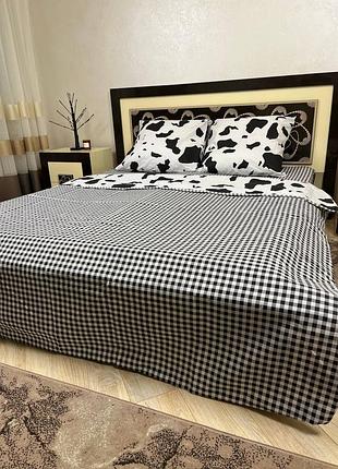 Постельное белье с принтом, далматинец, детское, черно-белое, в клетку, запятнистая, с...