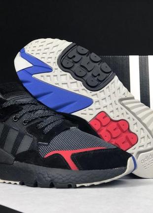 Топові замшеві чоловічі кросівки adidas nite jogger/взуття чоловіче із замші/легке спортивне взуття для хлопців