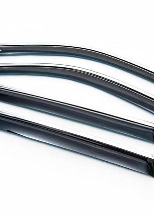 Ветровики с хром молдингом (4 шт, hic) для lexus is 2005-2013 гг