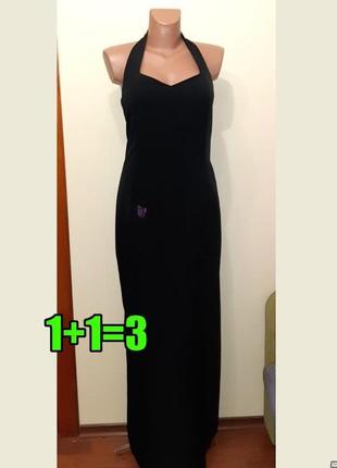 💥1+1=3 черное длинное платье с разрезом сбоку и бабочками jan kingdom, размер 46 - 482 фото
