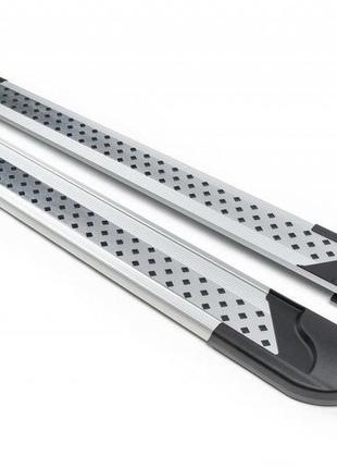 Бокові пороги new vision grey (2 шт., алюміній) для jeep compass 2006-2016 років