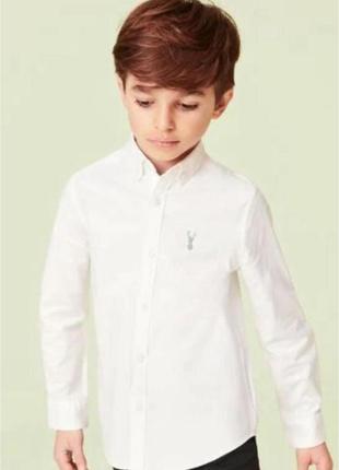 Белая хлопковая рубашка next мальчику на 12 лет