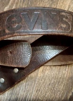 Винтажный кожаный пояс ремень кожаный с надписью levis5 фото