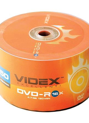 Диск dvd-r 1штvidex, 4.7 gb, 16x