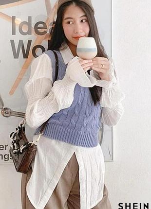 В'язана жилетка жилет ✨h&amp;m✨ укорочений в'язаний жилет в'язання коси