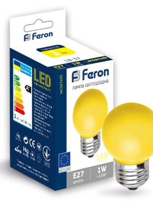 Світлодіодна лампа feron lb-37 1w e27 жовта