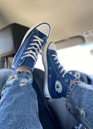 Кеди блакитно-білі , converse all star blue2 фото