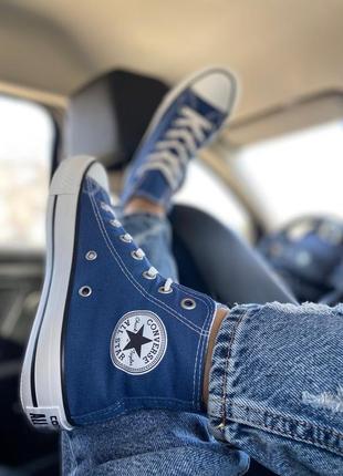 Кеди блакитно-білі , converse all star blue6 фото