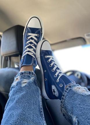 Кеди блакитно-білі , converse all star blue5 фото