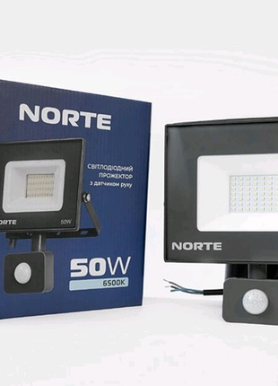Прожектор norte spotlight 1-nsp-1225 50w 6500к з датчиком руху