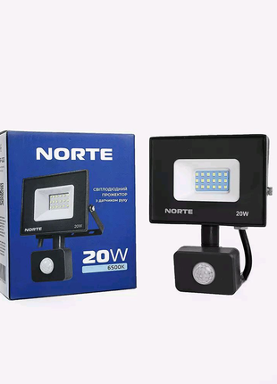 Прожектор norte spotlight 1-nsp-1222 20w 6500к з датчиком руху