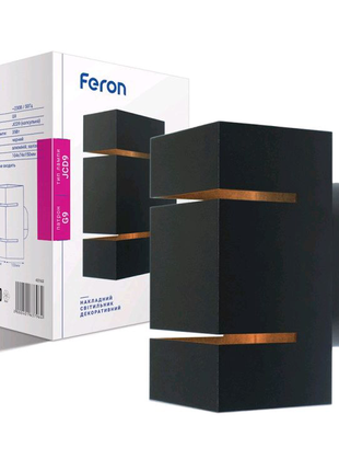 Настінний накладний світильник feron al8002 чорний1 фото