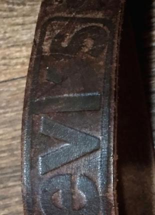Винтажный кожаный пояс ремень кожаный с надписью levis3 фото