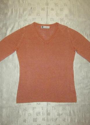 Льняная трикотажная кофта charles robertson летний пуловер 100% лен2 фото