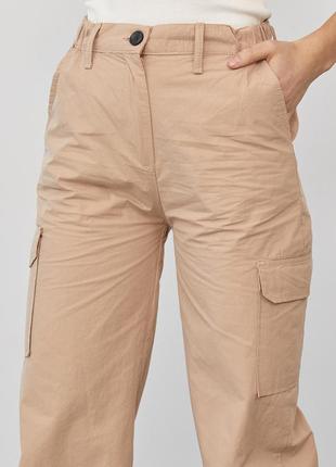 Женские штаны карго в стиле кэжуал - светло-коричневый цвет, m (есть размеры)4 фото