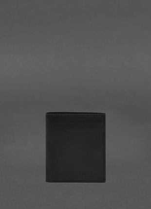 Шкіряне портмоне на кнопці brut чорний краст bn-pm-15-g2 фото