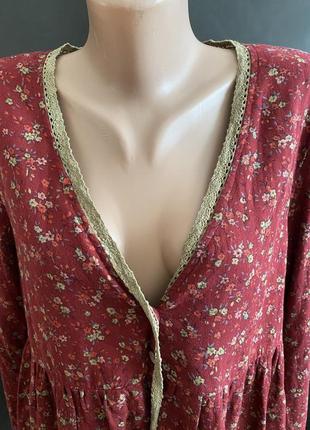 Жакет блуза в стиле ретро винтаж цветочный принт2 фото