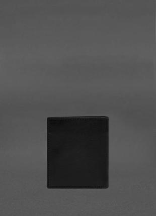 Шкіряне портмоне на кнопці brut чорний краст bn-pm-15-g4 фото