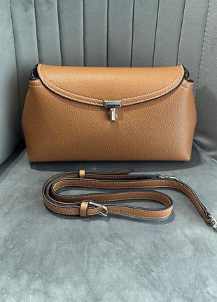 Сумка кожаная брендовая тоут toteme t-lock top handle