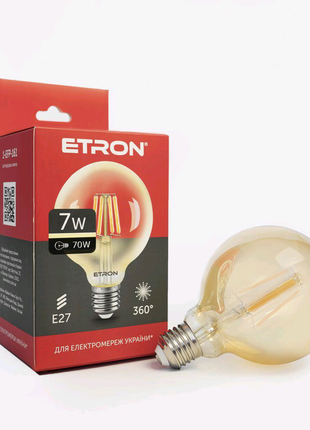 Лампа світлодіодна etron filament power 1-efp-161 g95 e27 7w золо