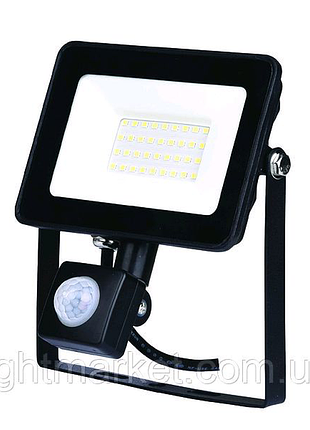 Прожектор світлодіодний з датчиком руху чорний led 50w 6400к